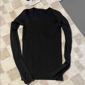 lululemon athletica Black Long-Sleeve Crew Neck Top